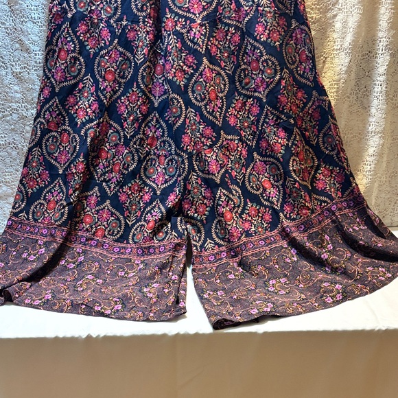 NATURAL LIFE Wide Leg Pants - Navy and Pink Floral - Picture 5 of 10